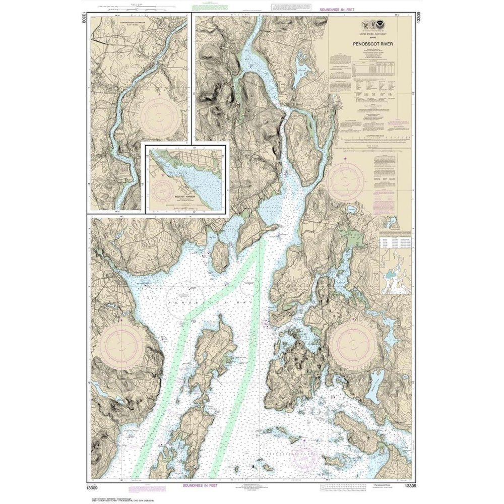 NOAA Chart 13309: Penobscot River; Belfast Harbor - Life Raft Professionals