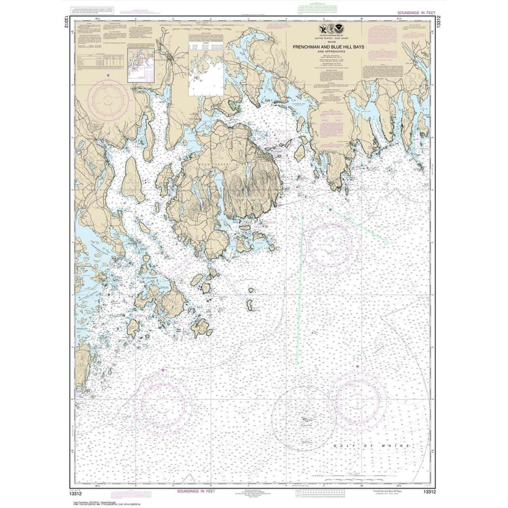 NOAA Chart 13312: Frenchman and Blue Hill Bays and Approaches - Life Raft Professionals
