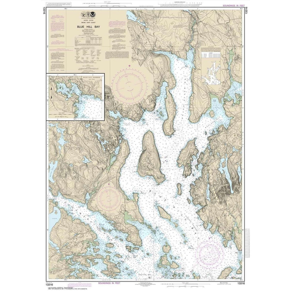 NOAA Chart 13316: Blue Hill Bay; Blue Hill Harbor - Life Raft Professionals