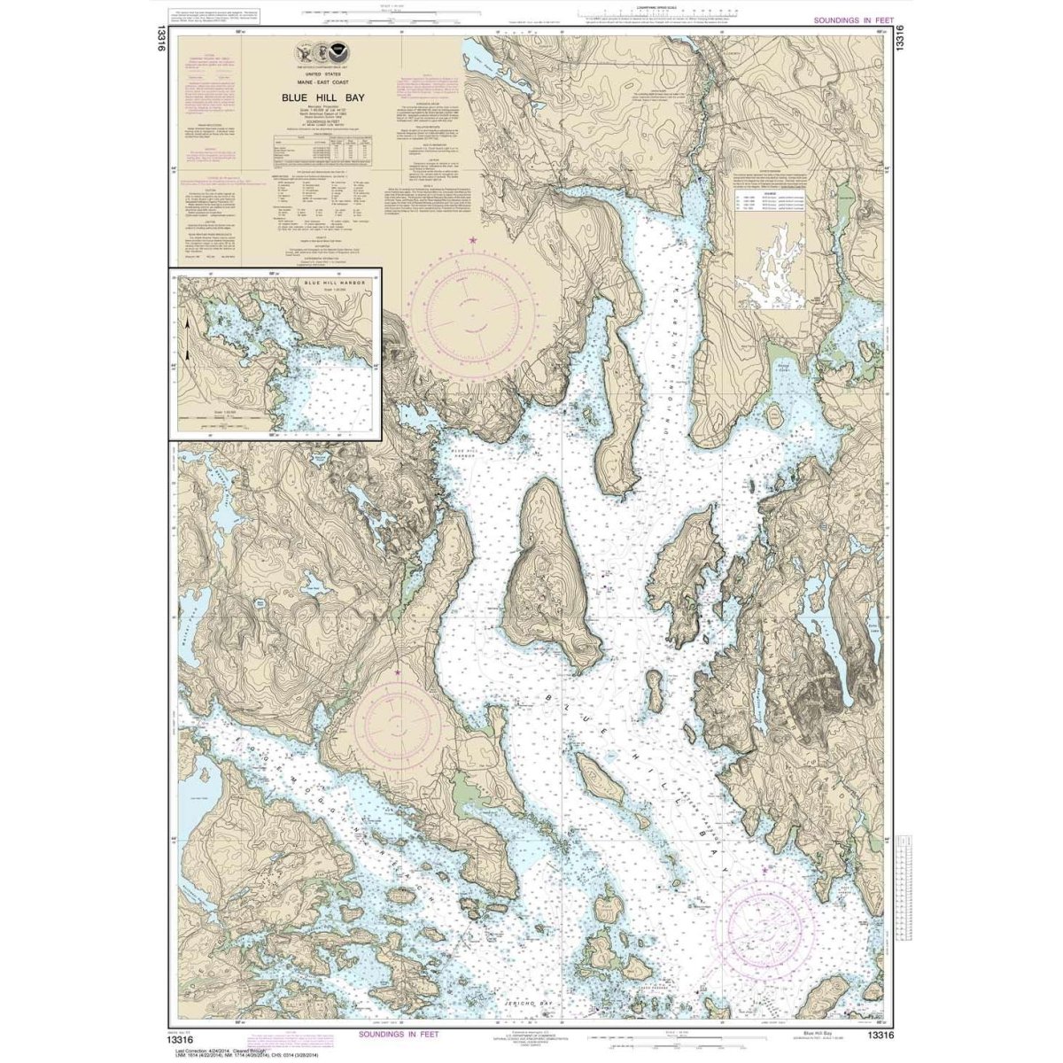NOAA Chart 13316: Blue Hill Bay; Blue Hill Harbor - Life Raft Professionals
