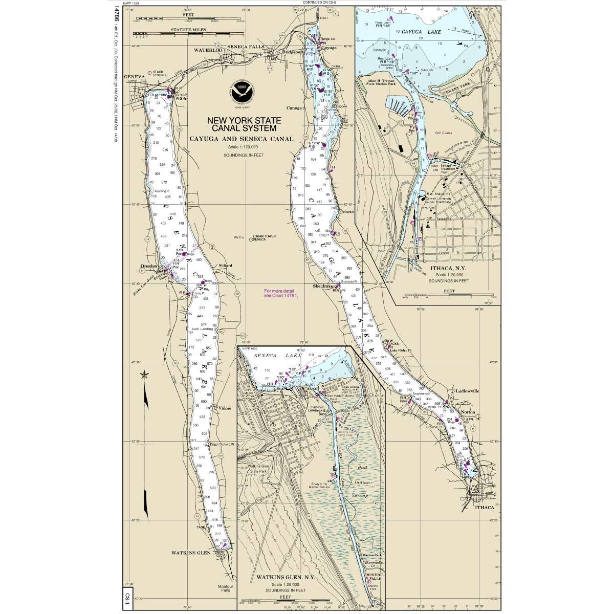 NOAA Chart 14786: New York State Barge Canal System (70 page Booklet) - Life Raft Professionals
