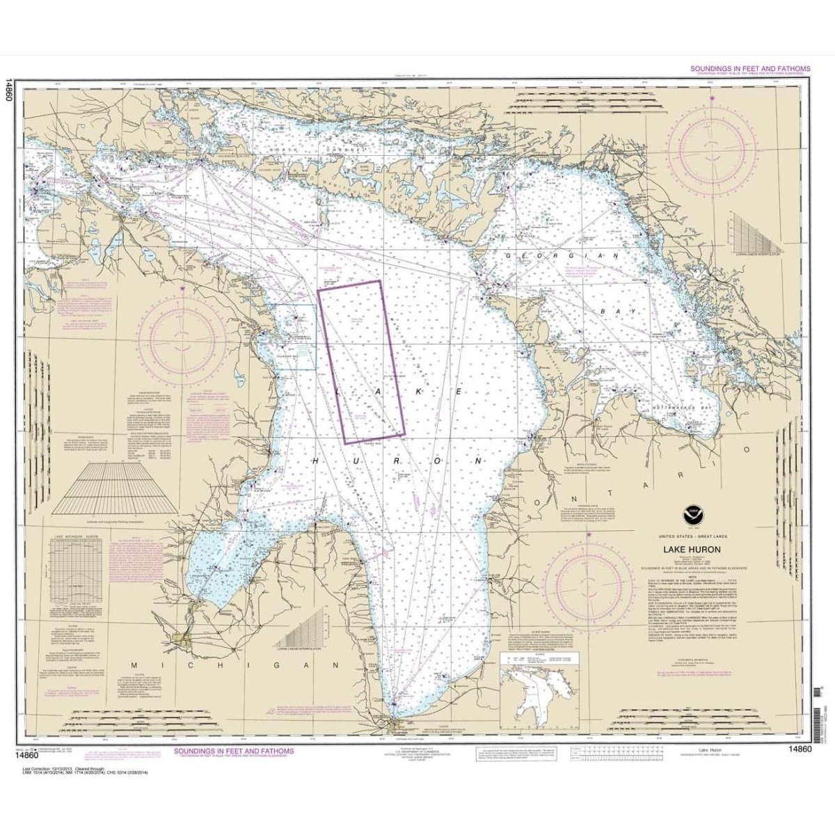 NOAA Chart 14860: Lake Huron - Life Raft Professionals