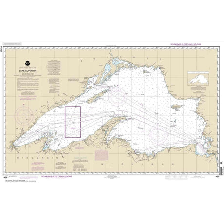 NOAA Chart 14961: Lake Superior (Mercator Projection) - Life Raft Professionals