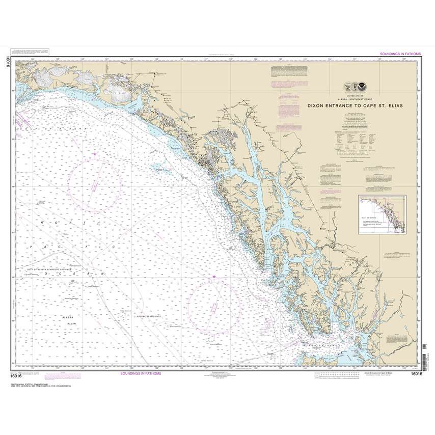 NOAA Chart 16016: Dixon Entrance to Cape St. Elias - Life Raft Professionals