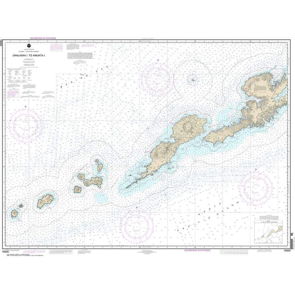 NOAA Chart 16500: Unalaska l. to Amukta l. - Life Raft Professionals
