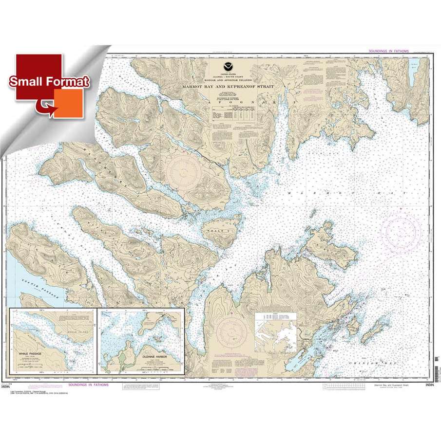 NOAA Chart 16594: Marmot Bay and Kupreanof Strait; Whale Passage; Ouzinkie Harbor - Life Raft Professionals