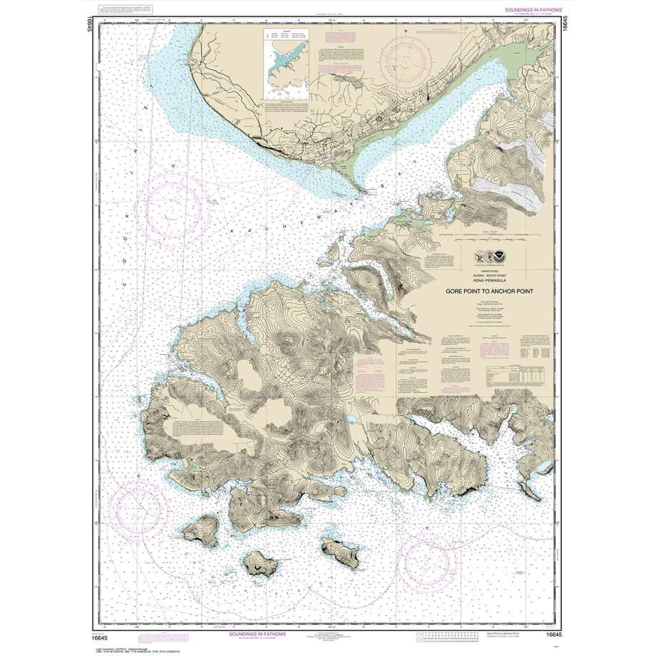 NOAA Chart 16645: Gore Point to Anchor Point - Life Raft Professionals