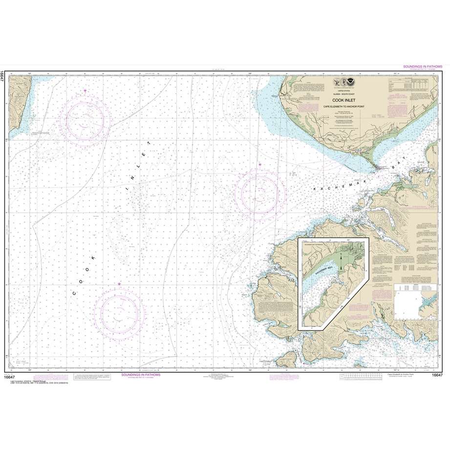 NOAA Chart 16647: Cook Inlet-Cape Elizabeth to Anchor Point - Life Raft Professionals