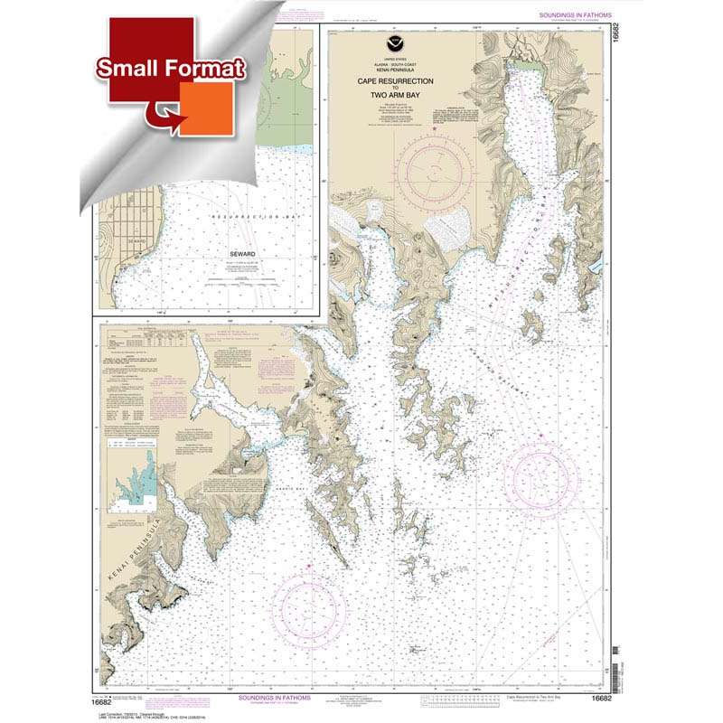 NOAA Chart 16682: Cape Resurrection to Two Arm Bay;Seward - Life Raft Professionals