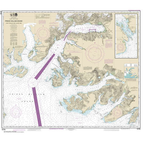 NOAA Chart 16708: Prince William Sound-Port Fidalgo and Valdez Arm;Tatitlek Narrows - Life Raft Professionals
