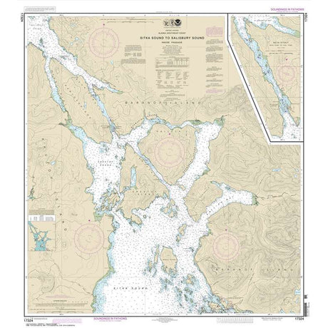 NOAA Chart 17324: Sitka Sound to Salisbury Sound: Inside Passage; Neva Str.-Neva Pt. to Zeal Pt. - Life Raft Professionals