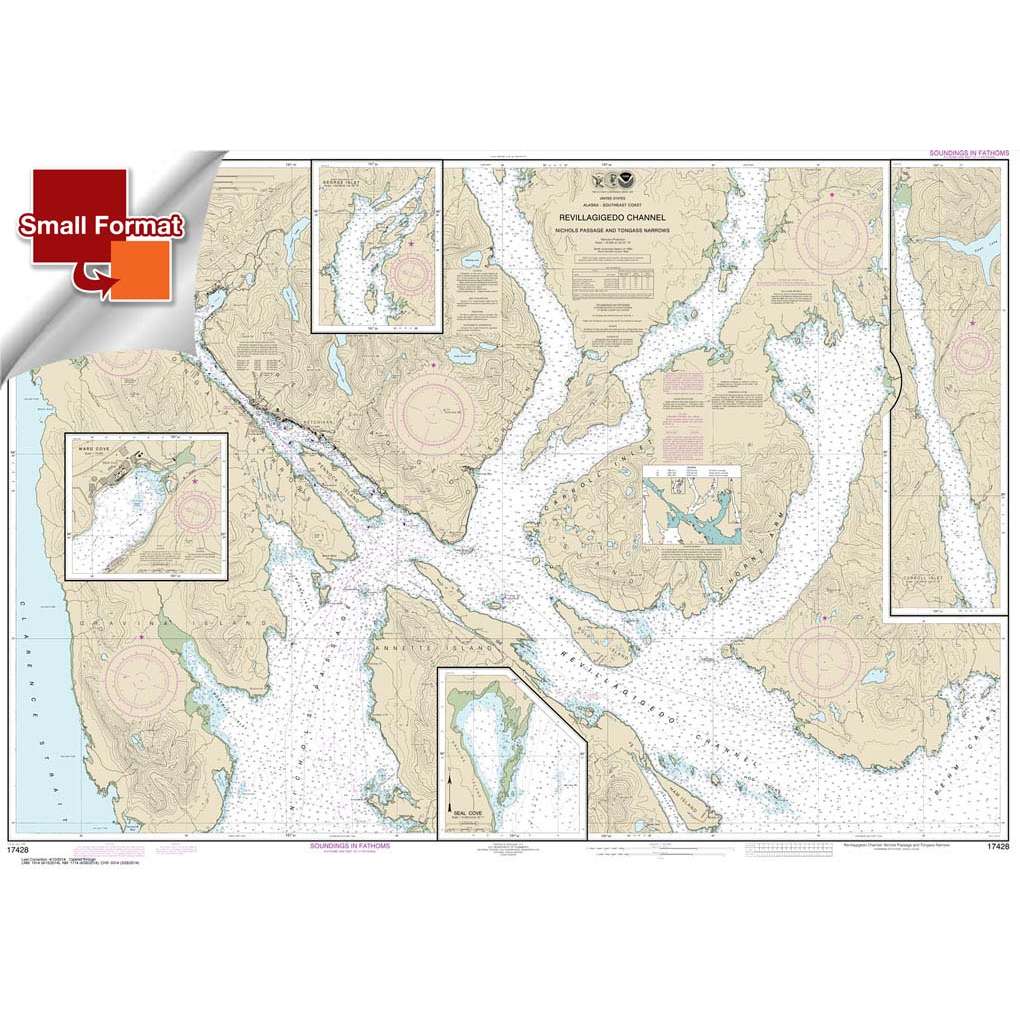 NOAA Chart 17428: Revillagigedo Channel: Nichols Passage: and Tongass Narrows; Seal Cove; Ward Cove - Life Raft Professionals