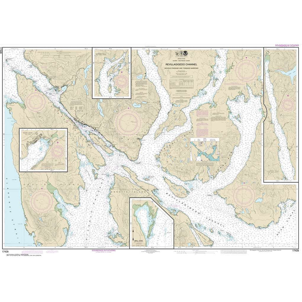 NOAA Chart 17428: Revillagigedo Channel: Nichols Passage: and Tongass Narrows; Seal Cove; Ward Cove - Life Raft Professionals
