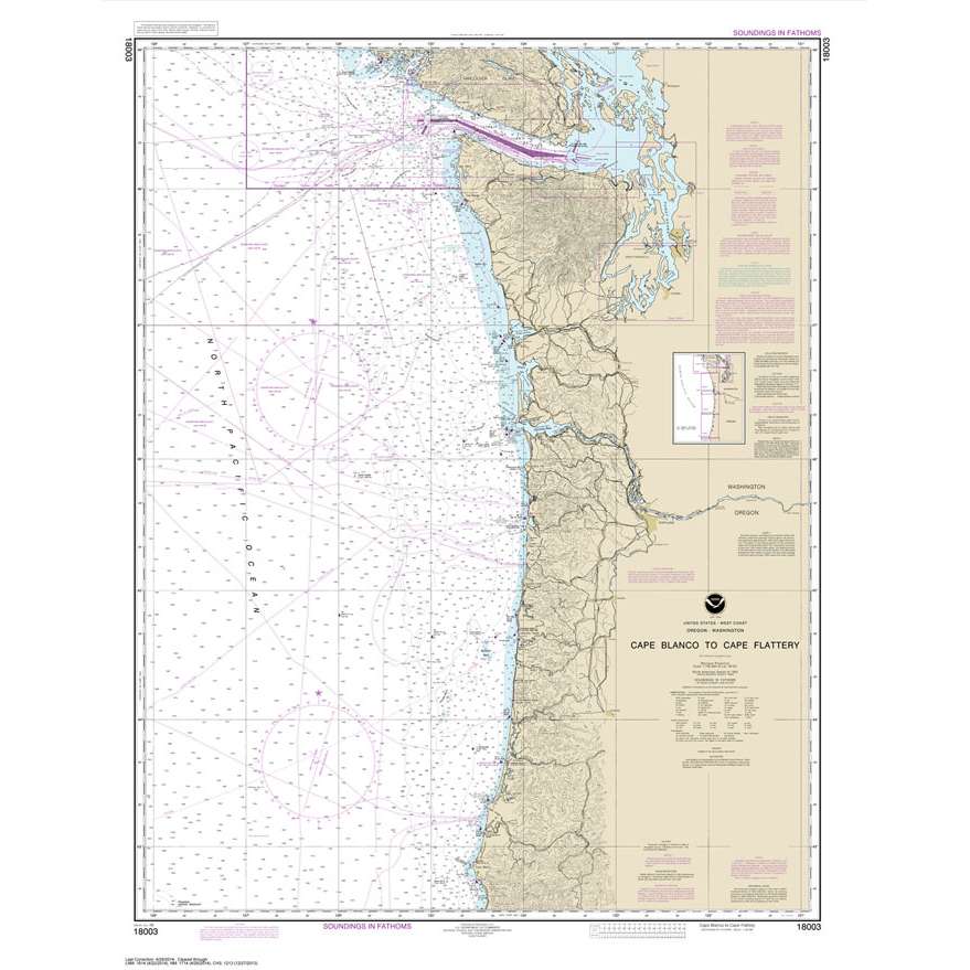 NOAA Chart 18003: Cape Blanco to Cape Flattery - Life Raft Professionals