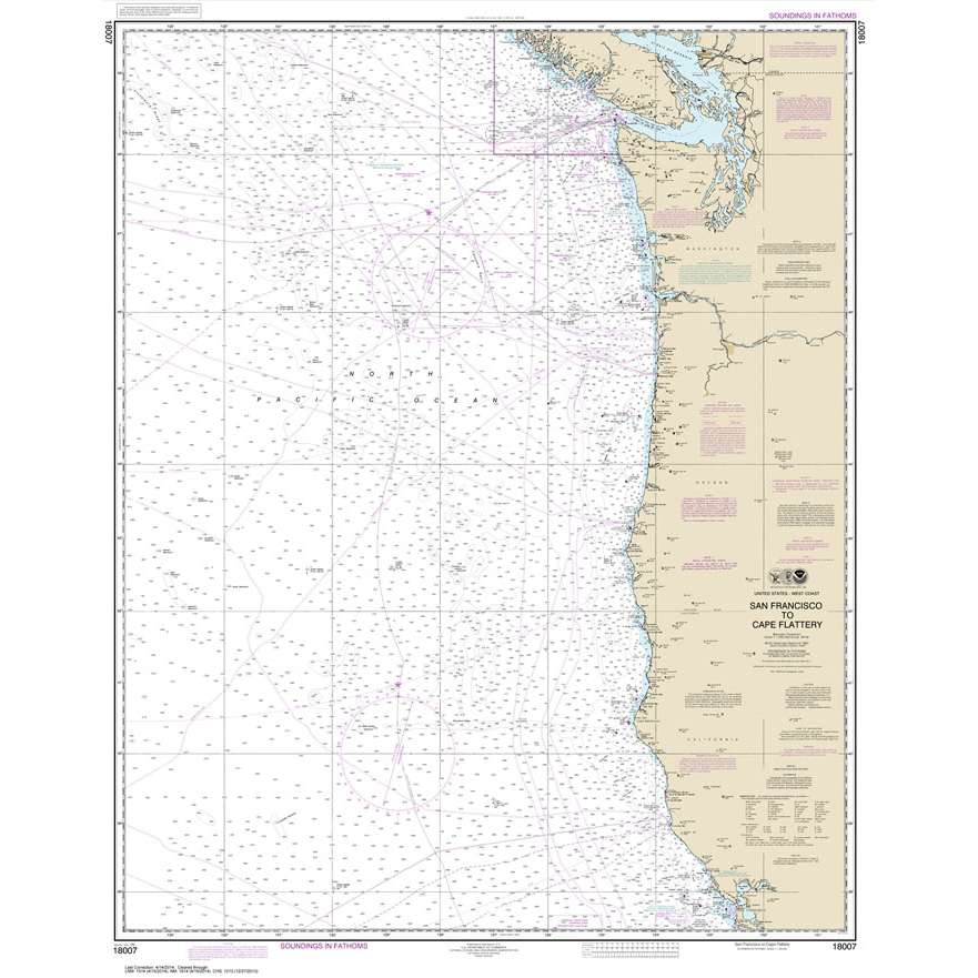 NOAA Chart 18007: San Francisco to Cape Flattery - Life Raft Professionals