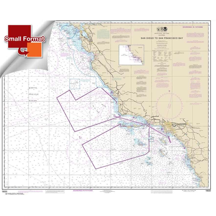 NOAA Chart 18022: San Diego to San Francisco Bay - Life Raft Professionals