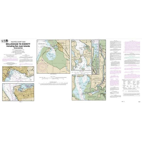 NOAA Chart 18423: Bellingham to Everett Including San Juan Islands; Blaine (7 PAGE FOLIO) Not updated since 2014 - Life Raft Professionals