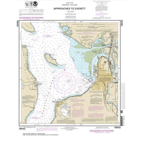 NOAA Chart 18443: Approaches to Everett - Life Raft Professionals
