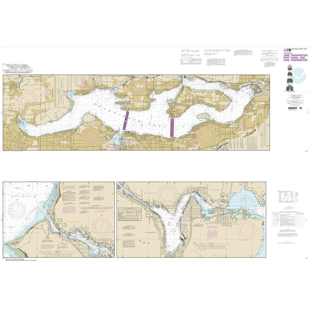 NOAA Chart 18447: Lake Washington Ship Canal and Lake Washington - Life Raft Professionals