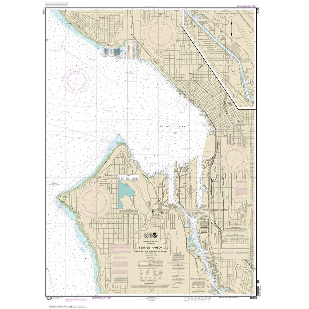 NOAA Chart 18450: Seattle Harbor: Elliott Bay and Duwamish Waterway ...