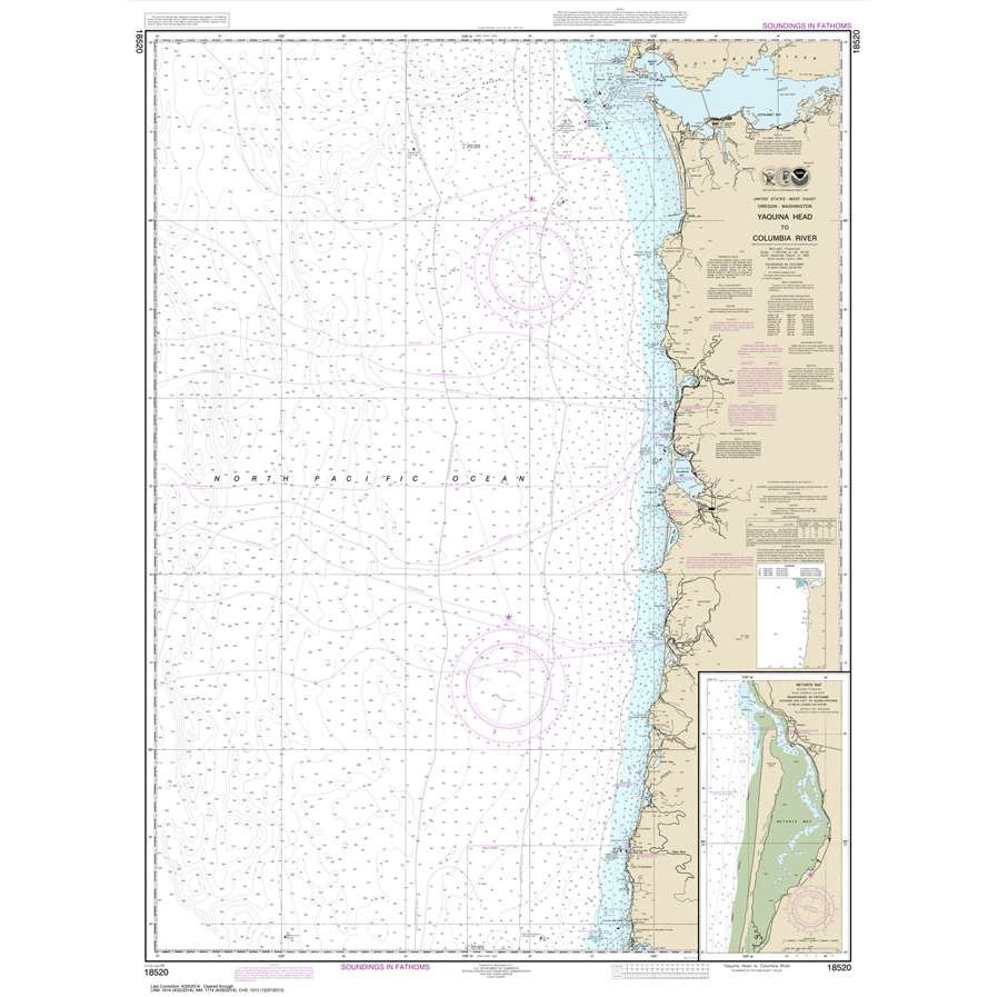 NOAA Chart 18520: Yaquina Head to Columbia River; Netarts Bay - Life Raft Professionals