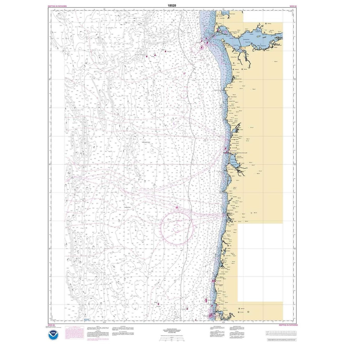 NOAA Chart 18520: Yaquina Head to Columbia River; Netarts Bay - Life Raft Professionals