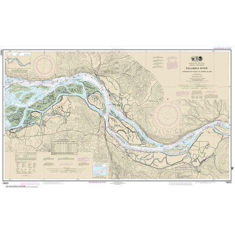 NOAA Chart 18523: Columbia River Harrington Point to Crims Island - Life Raft Professionals