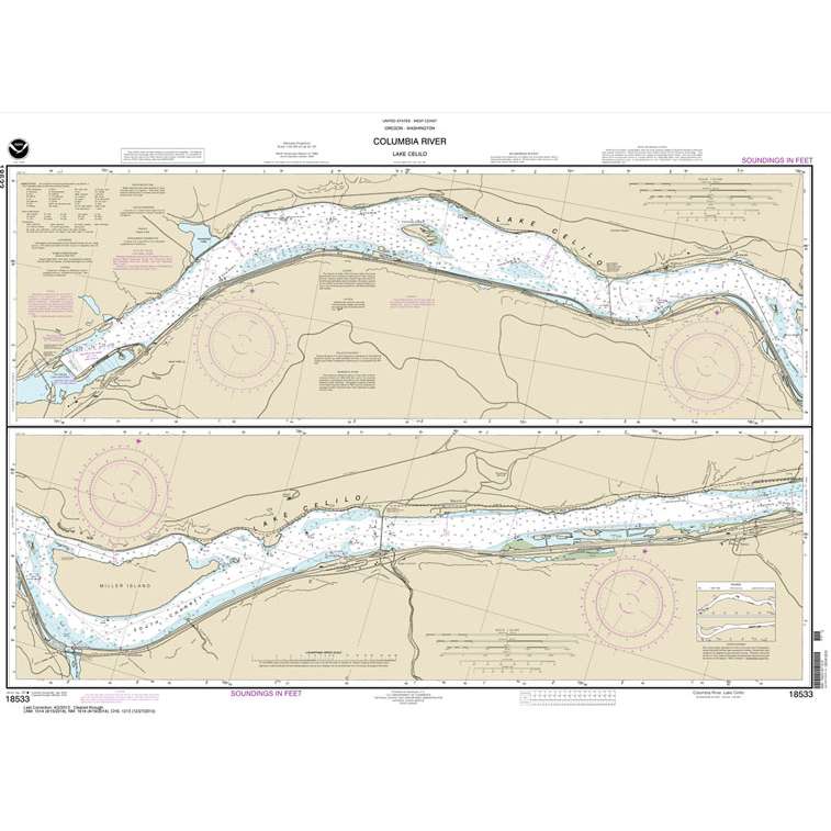 NOAA Chart 18533: Columbia River Lake Celilo - Life Raft Professionals