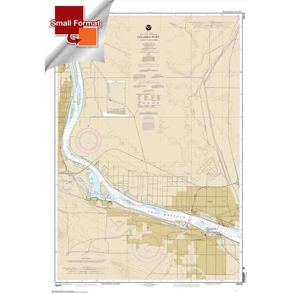 NOAA Chart 18543: Columbia River Pasco to Richland - Life Raft Professionals