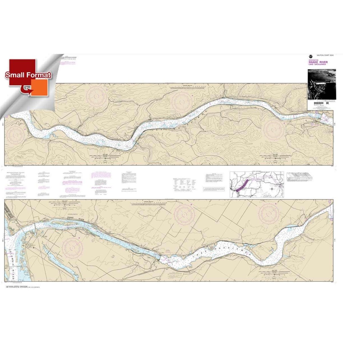 NOAA Chart 18545: Lake Sacajawea - Life Raft Professionals