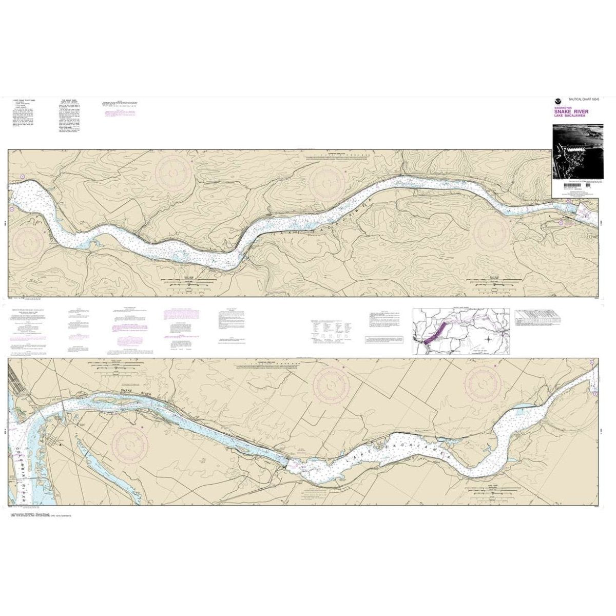 NOAA Chart 18545: Lake Sacajawea - Life Raft Professionals