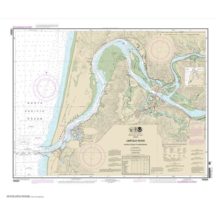 NOAA Chart 18584: Umpqua River Pacific Ocean to Reedsport - Life Raft Professionals