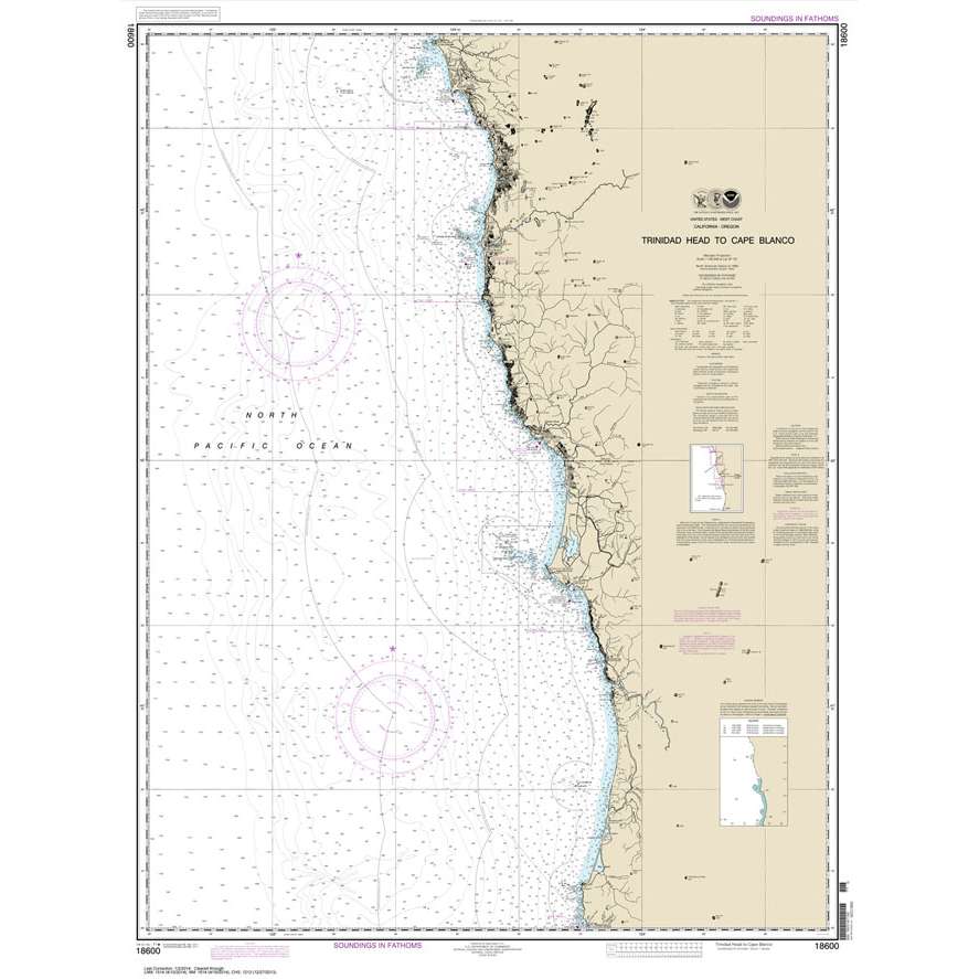 NOAA Chart 18600: Trinidad Head to Cape Blanco - Life Raft Professionals