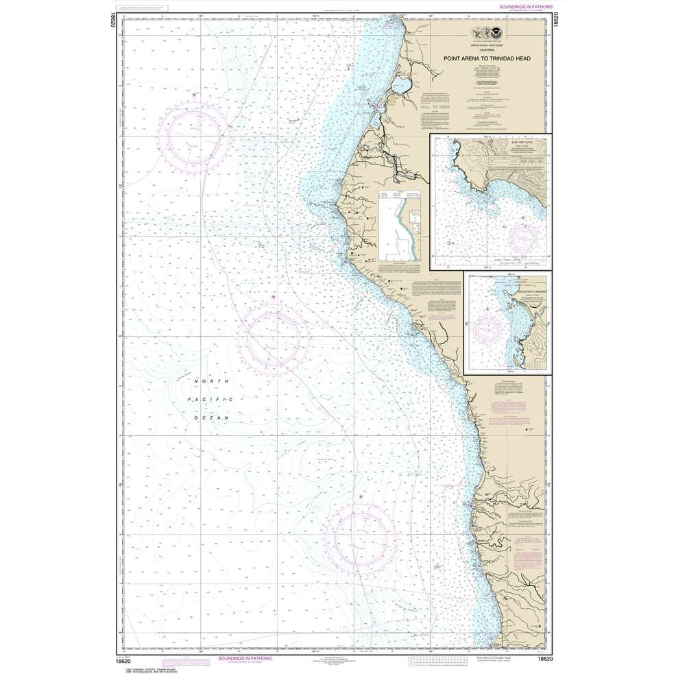 NOAA Chart 18620: Point Arena to Trinidad Head; Rockport Landing; Shelter Cove - Life Raft Professionals