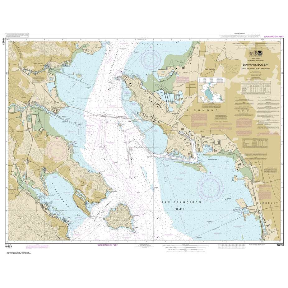 NOAA Chart 18653: San Francisco Bay-Angel Island to Point San Pedro ...