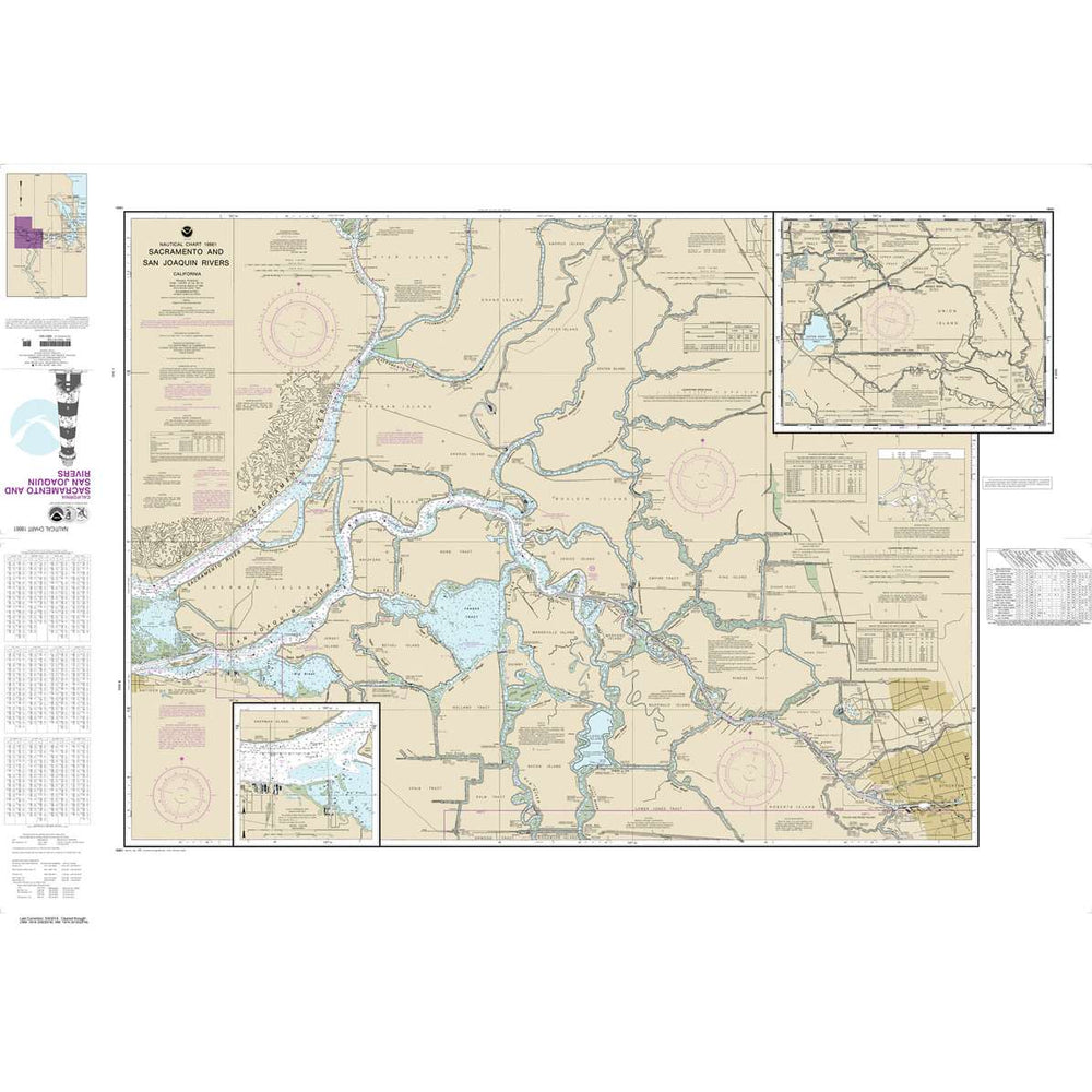 NOAA Chart 18661: Sacramento and San Joaquin Rivers Old River: Middle River and San Joaquin River extension; Sherman Island - Life Raft Professionals