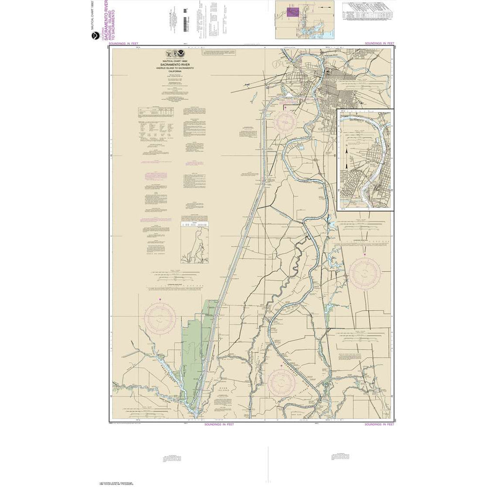 NOAA Chart 18662: Sacramento River Andrus Island to Sacramento - Life Raft Professionals