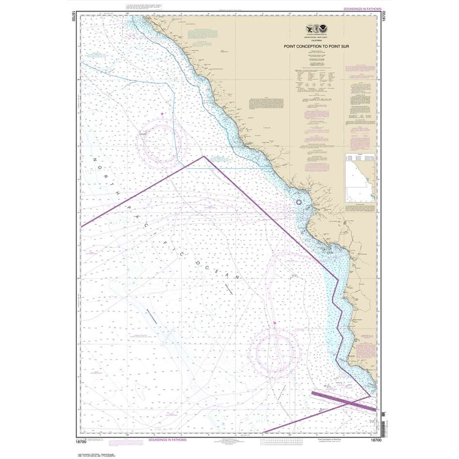 NOAA Chart 18700: Point Conception to Point Sur - Life Raft Professionals