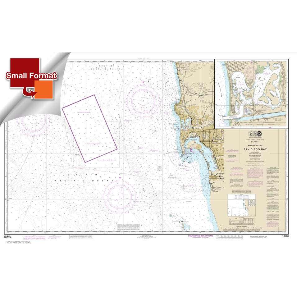 NOAA Chart 18765 Approaches to San Diego Bay; Mission Bay Life Raft