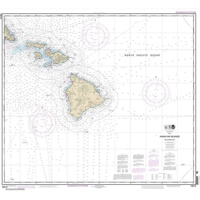 NOAA Chart 19010: Hawai'ian Islands southern part - Life Raft Professionals