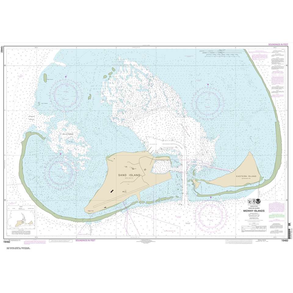 NOAA Chart 19482: Hawai'ian Islands Midway Islands - Life Raft Professionals