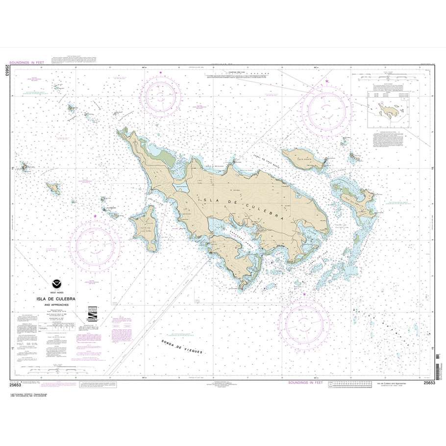 NOAA Chart 25653: Isla de Culebra and Approaches - Life Raft Professionals