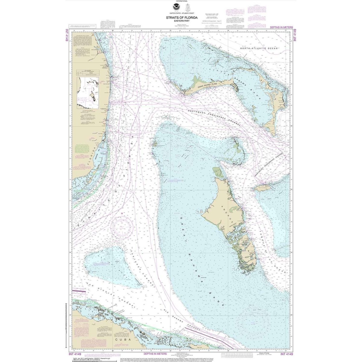 NOAA Chart 4149: Straits of Florida - Eastern Part - Life Raft Professionals