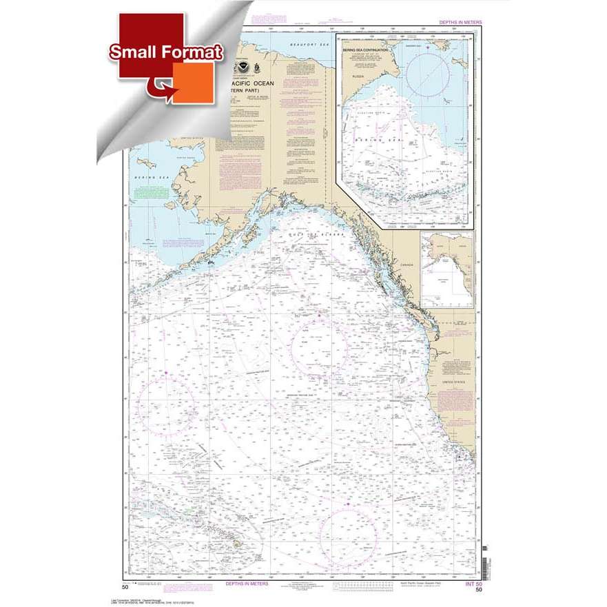 NOAA Chart 50: North Pacific Ocean (eastern part) Bering Sea Continuation - Life Raft Professionals