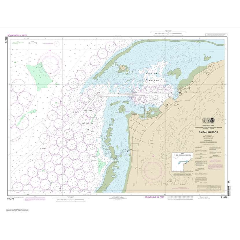 NOAA Chart 81076: Commonwealth of the Northern Mariana Islands Saipan Harbor - Life Raft Professionals