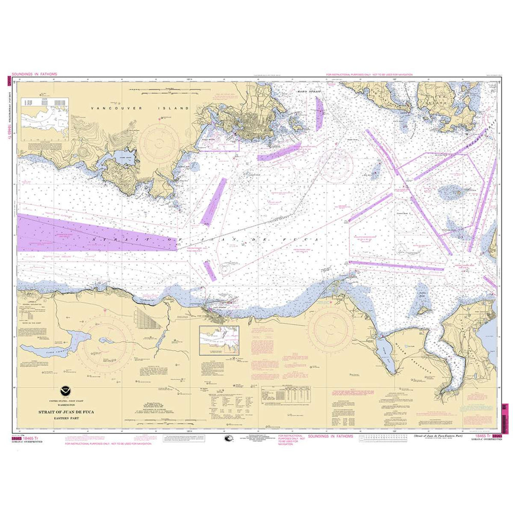 NOAA Training Chart 18465TR: Straight of Juan De Fuca - Eastern Part - Life Raft Professionals