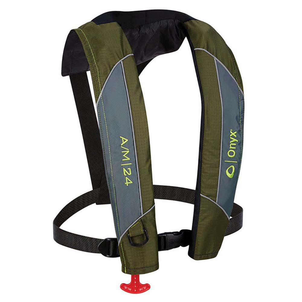 Onyx A/M-24 Automatic/Manual Inflatable PFD Life Jacket - Green [132000-400-004-18] - Life Raft Professionals