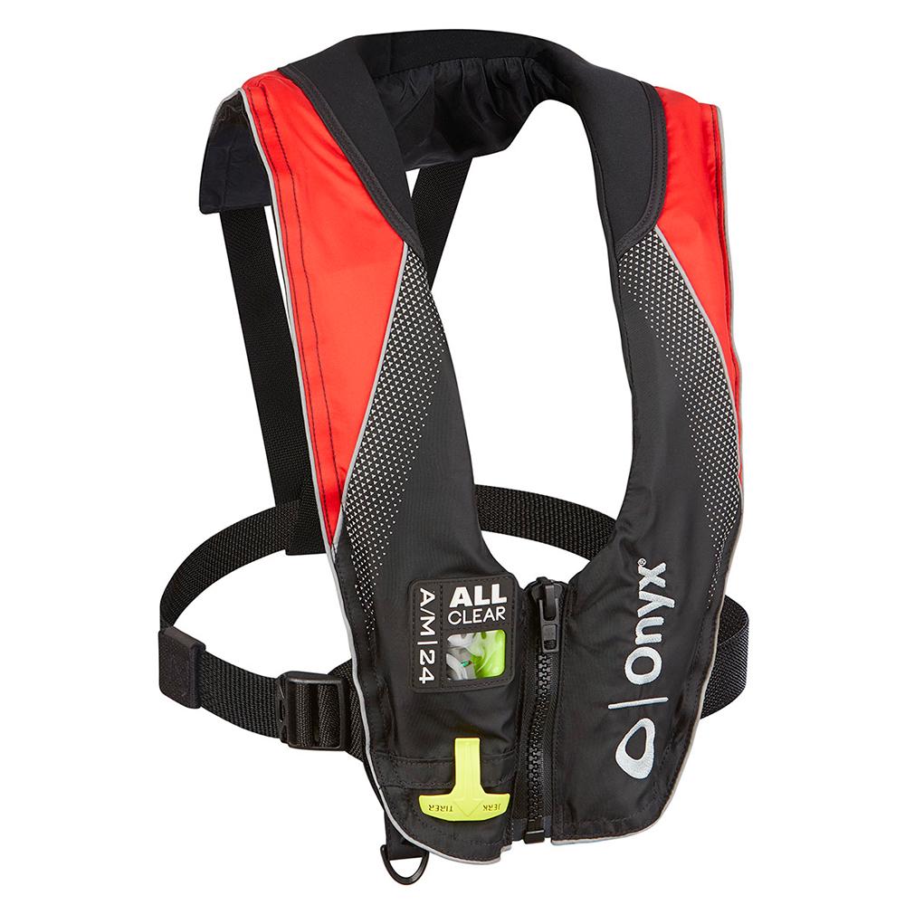 Onyx A/M-24 Series All Clear Automatic/Manual Inflatable Life Jacket - Black/Red - Adult [132200-100-004-20] - Life Raft Professionals