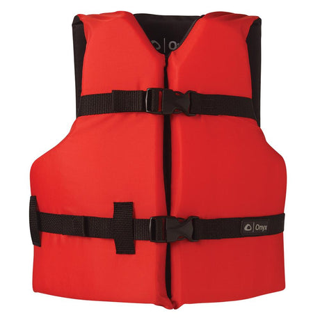 Onyx Nylon General Purpose Life Jacket - Youth 50-90lbs - Red [103000-100-002-12] - Life Raft Professionals