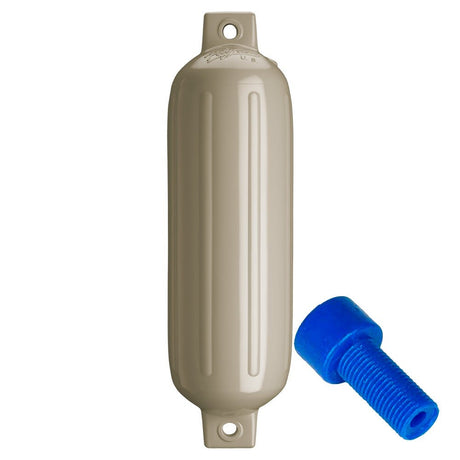 Polyform G-4 Twin Eye Fender 6.5" x 22" - Sand w/Adapter - Life Raft Professionals